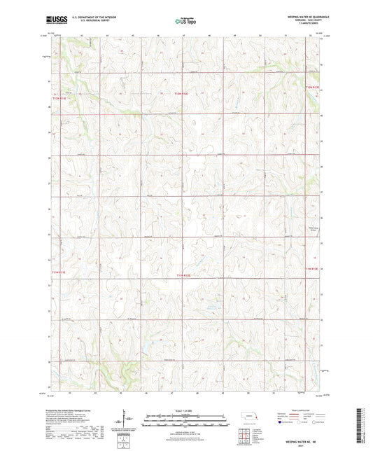 Weeping Water NE Nebraska US Topo Map Image