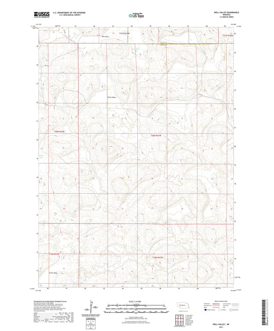 Well Valley Nebraska US Topo Map Image