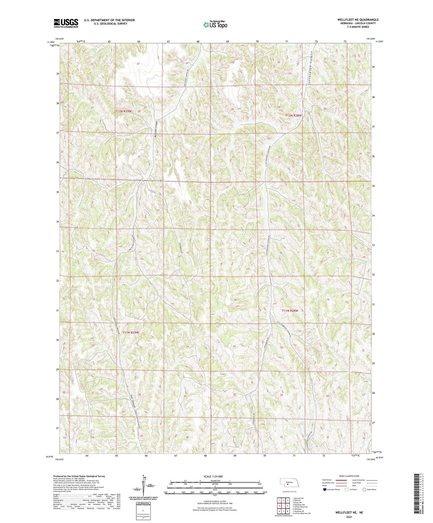 Wellfleet NE Nebraska US Topo Map Image