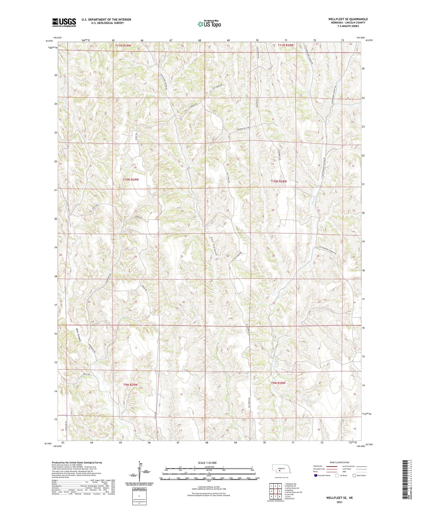 Wellfleet SE Nebraska US Topo Map Image