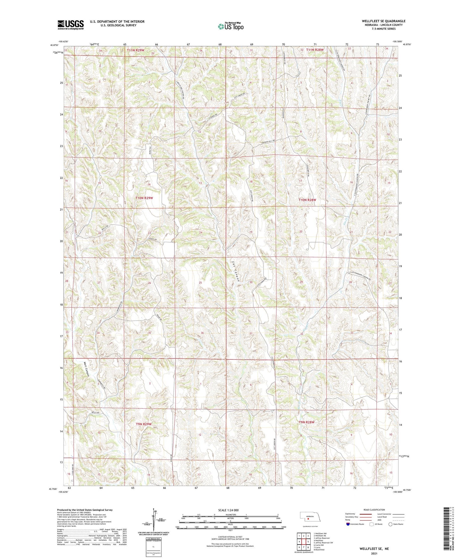 Wellfleet SE Nebraska US Topo Map Image
