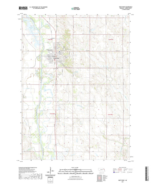 West Point Nebraska US Topo Map Image