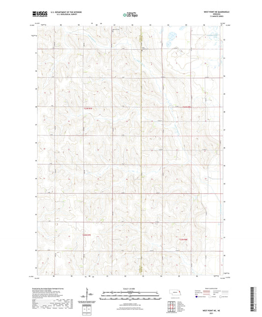 West Point NE Nebraska US Topo Map Image