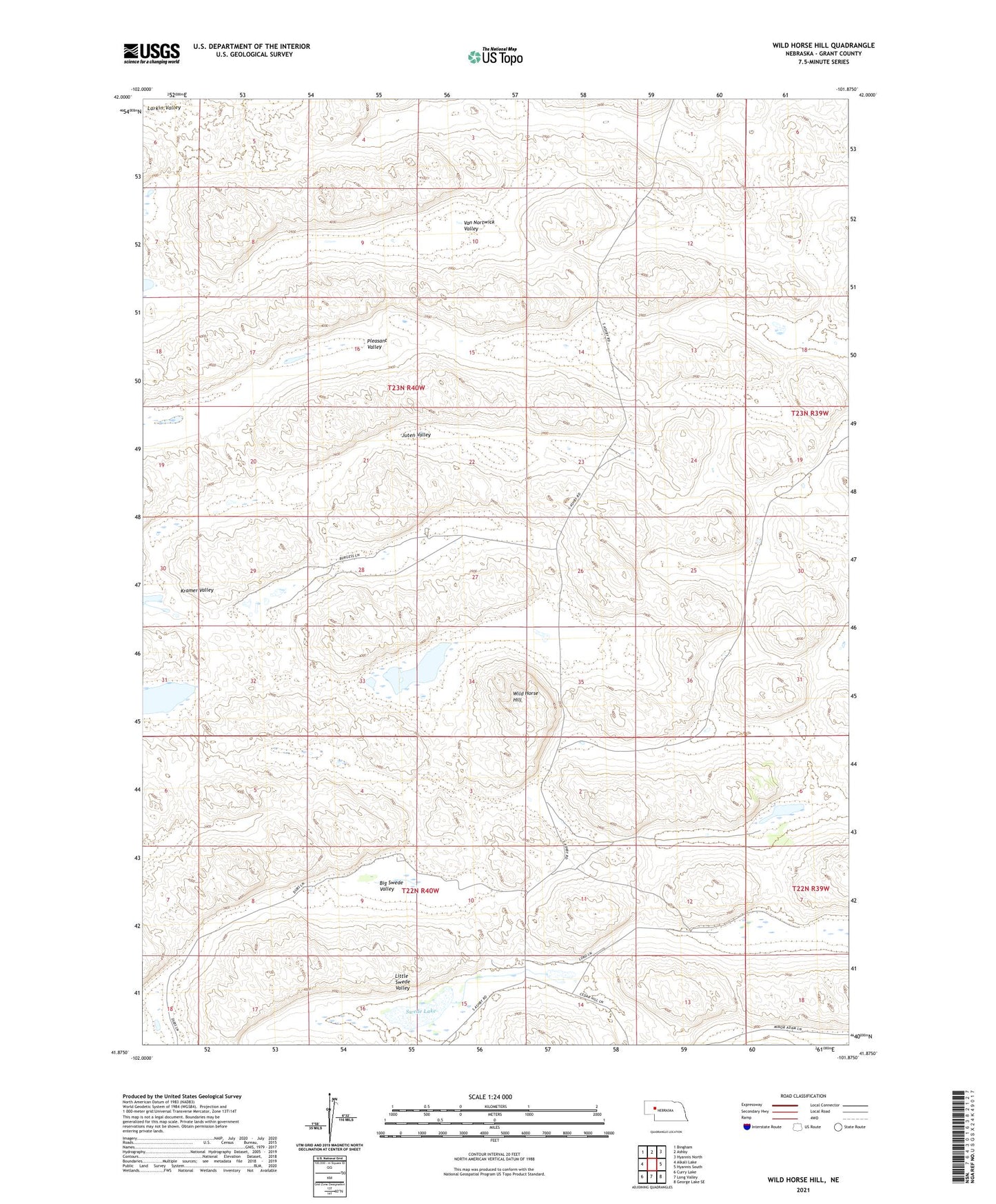 Wild Horse Hill Nebraska US Topo Map Image
