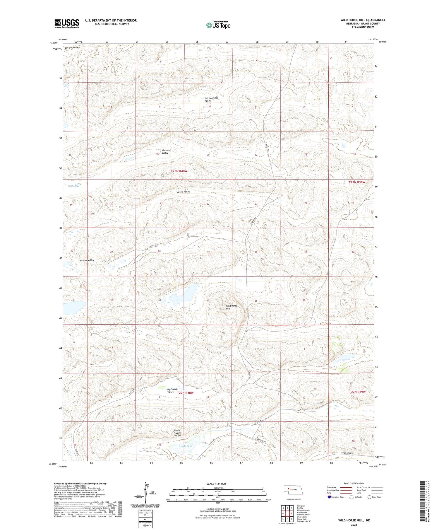 Wild Horse Hill Nebraska US Topo Map Image