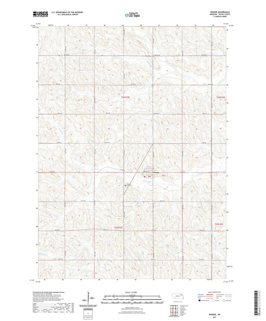 Winside Nebraska US Topo Map Image