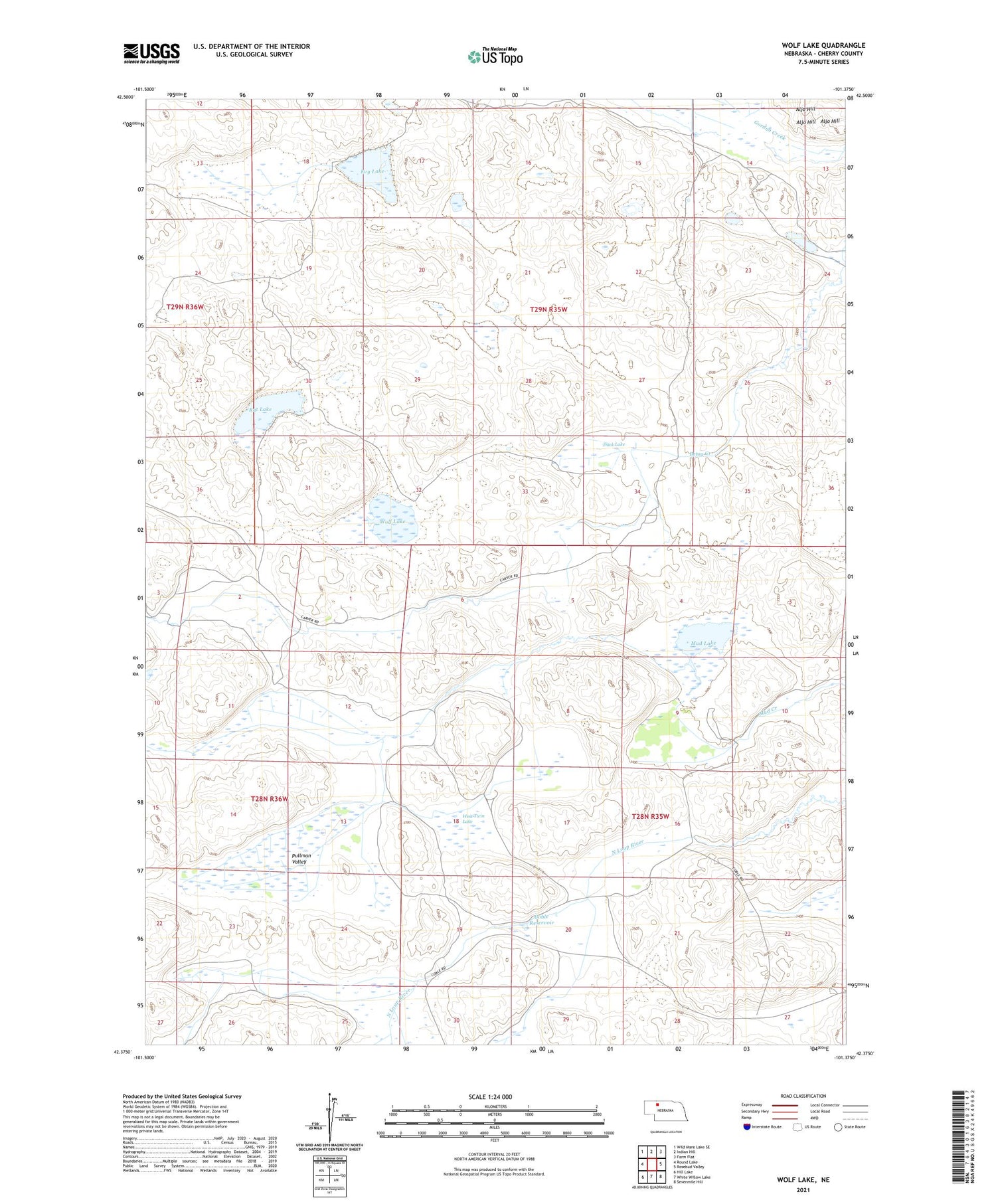 Wolf Lake Nebraska US Topo Map Image
