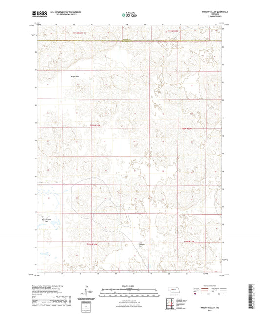 Wright Valley Nebraska US Topo Map Image