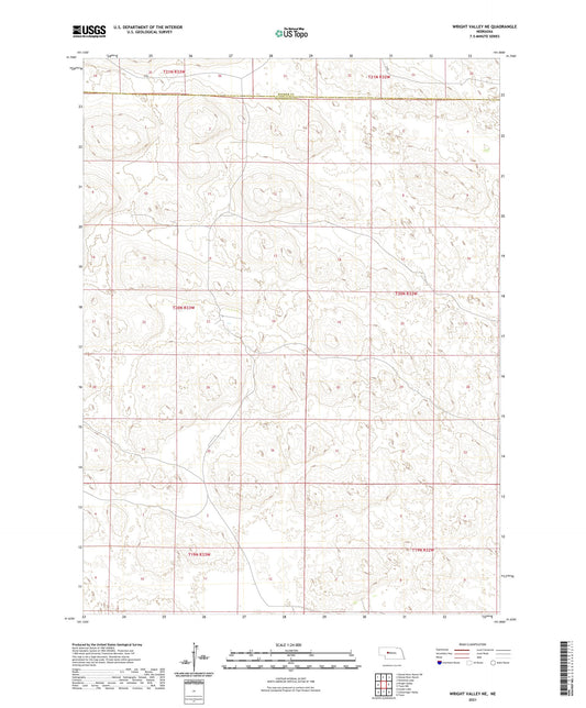 Wright Valley NE Nebraska US Topo Map Image