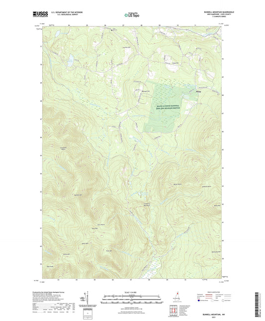 Bunnell Mountain New Hampshire US Topo Map Image
