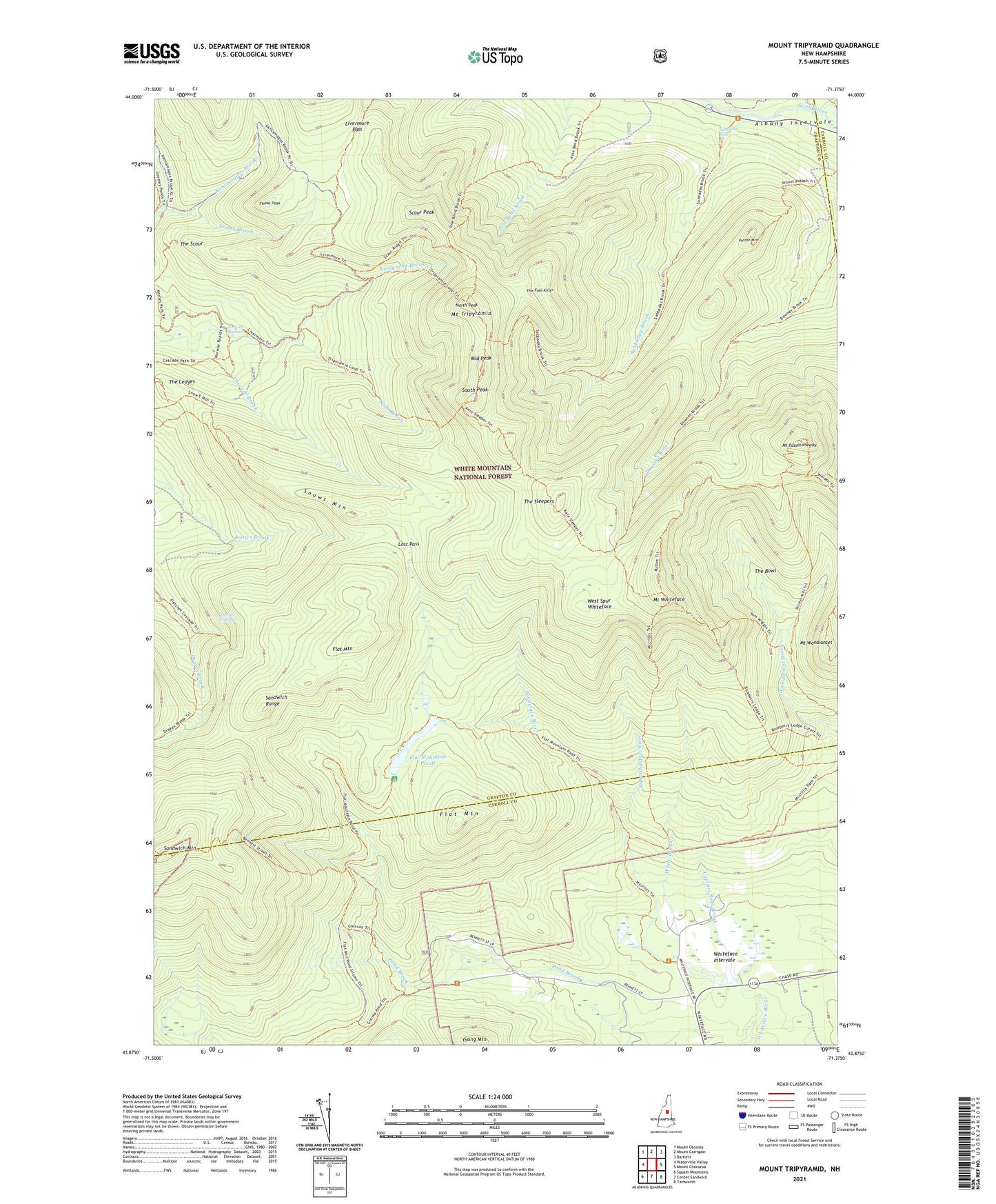 Mount Tripyramid New Hampshire US Topo Map Image