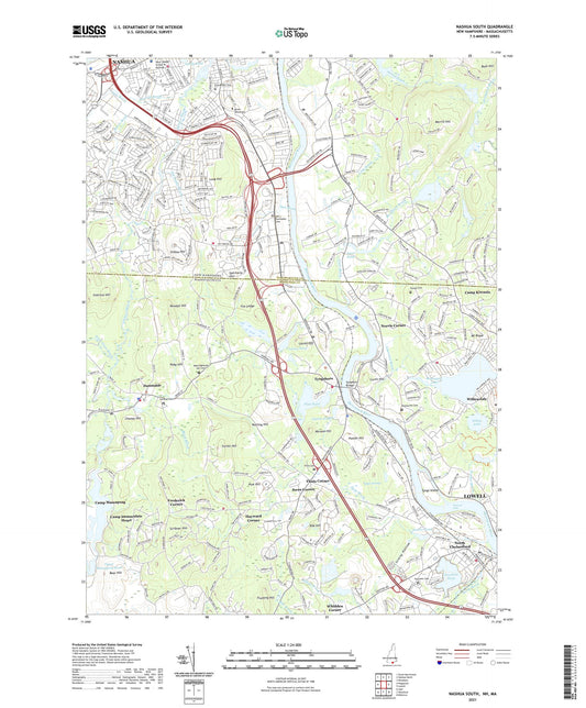 Nashua South New Hampshire US Topo Map Image