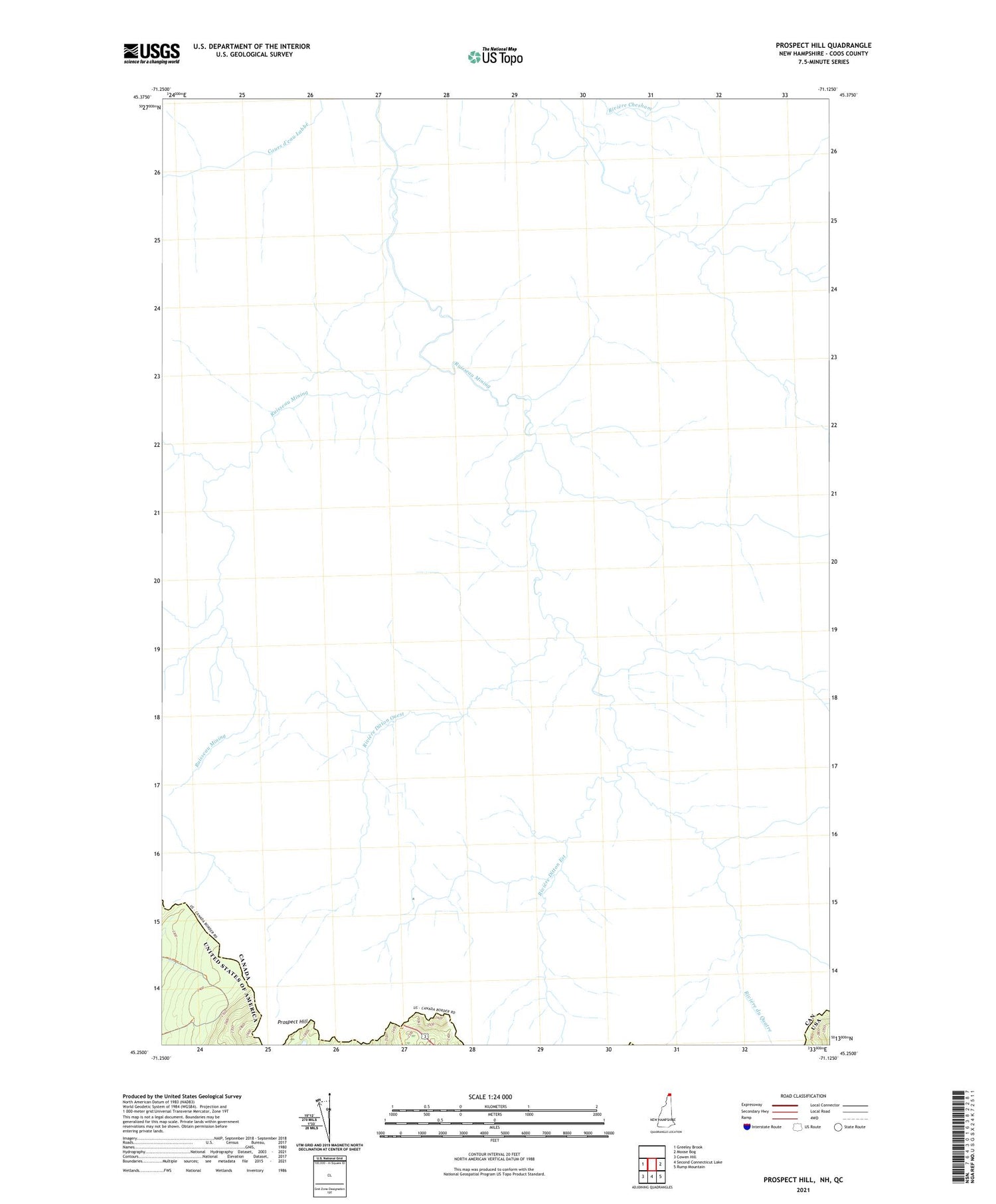 Prospect Hill New Hampshire US Topo Map Image