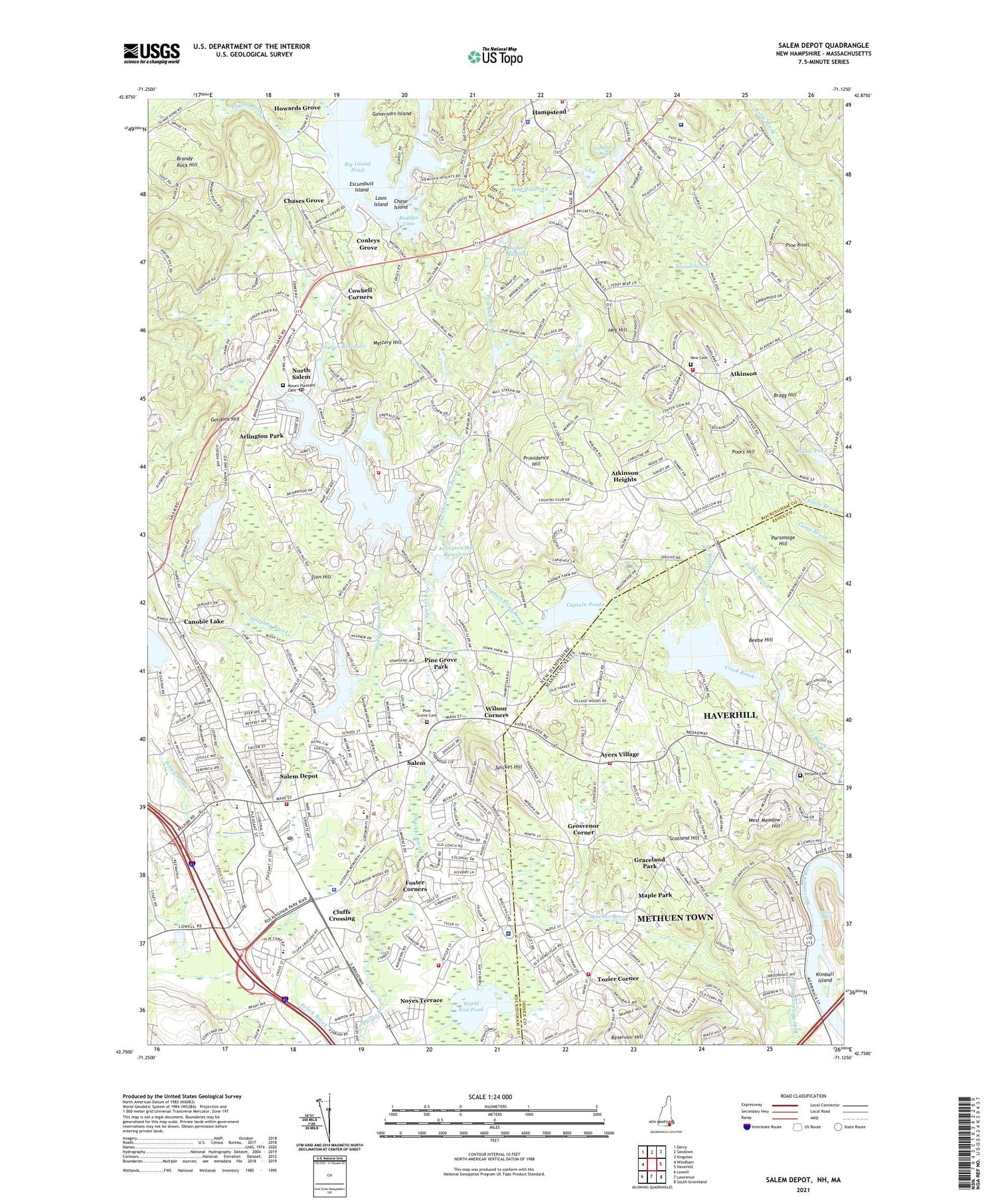 Salem Depot New Hampshire US Topo Map Image