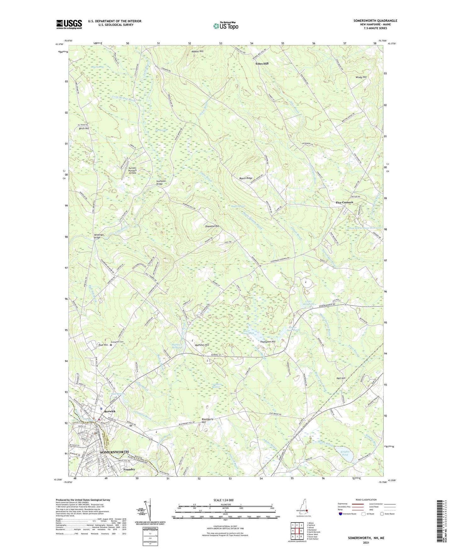 Somersworth New Hampshire US Topo Map Image