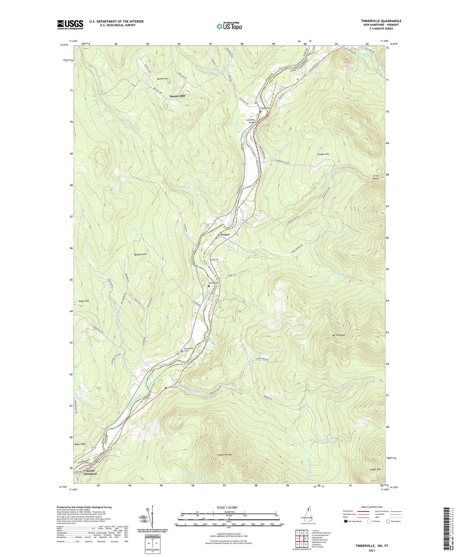Tinkerville New Hampshire US Topo Map Image