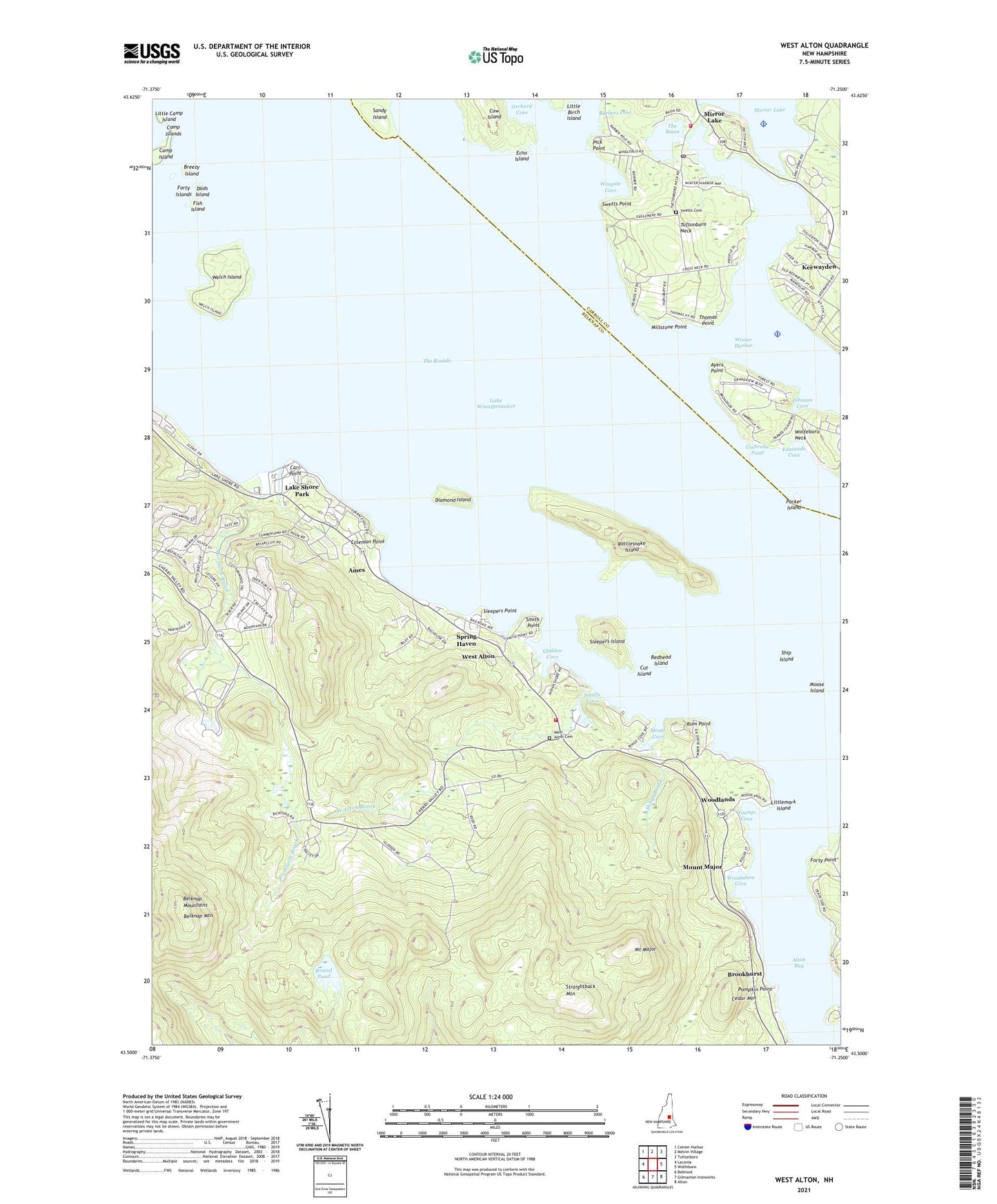 West Alton New Hampshire US Topo Map Image