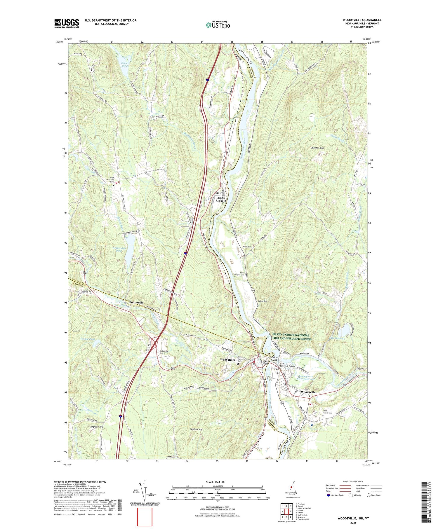 Woodsville New Hampshire US Topo Map Image