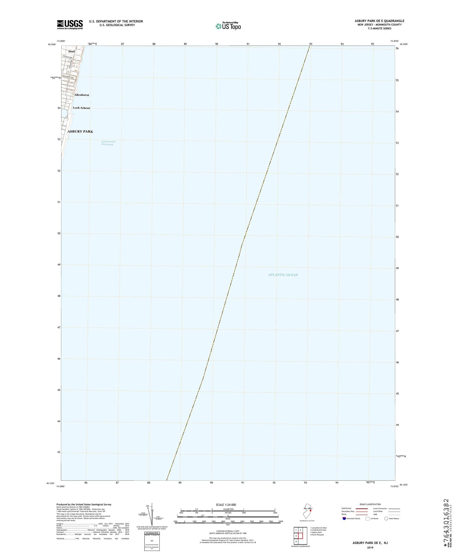 Asbury Park OE E New Jersey US Topo Map Image