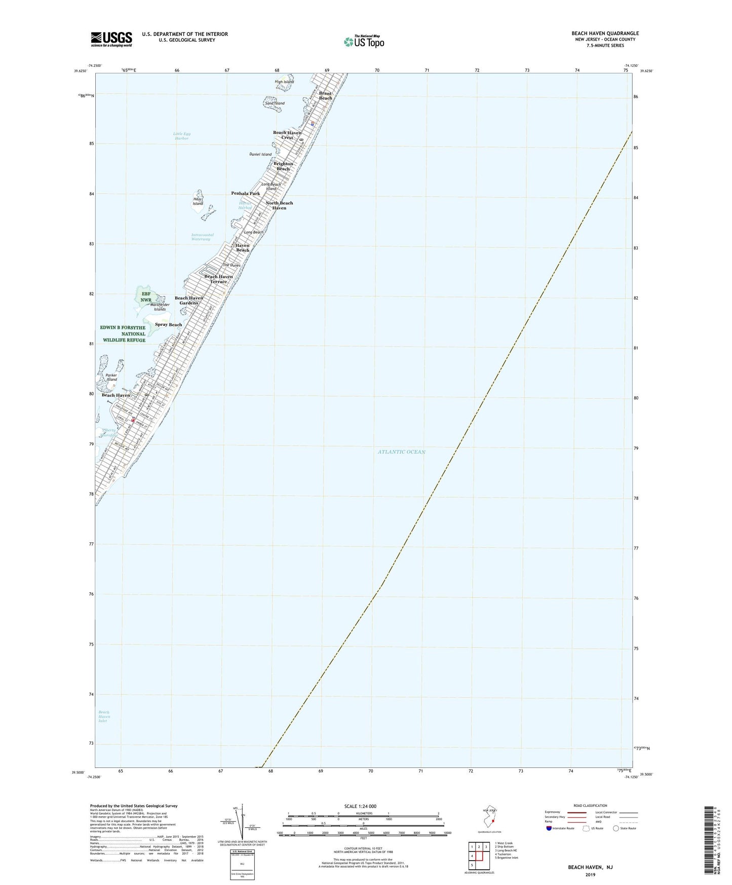 Beach Haven New Jersey US Topo Map Image