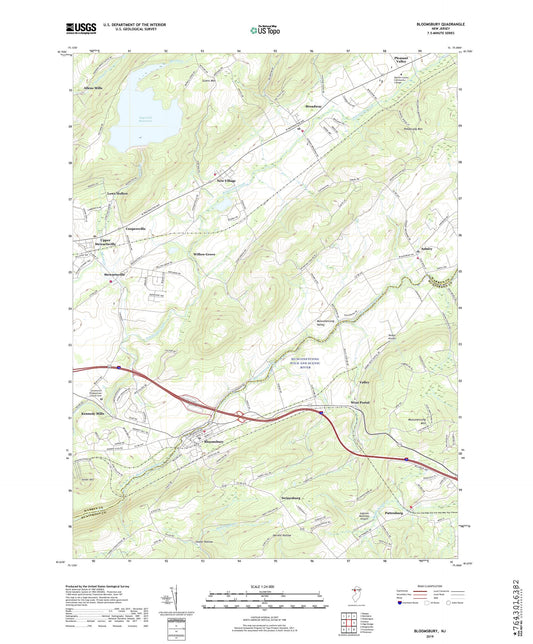 Bloomsbury New Jersey US Topo Map Image