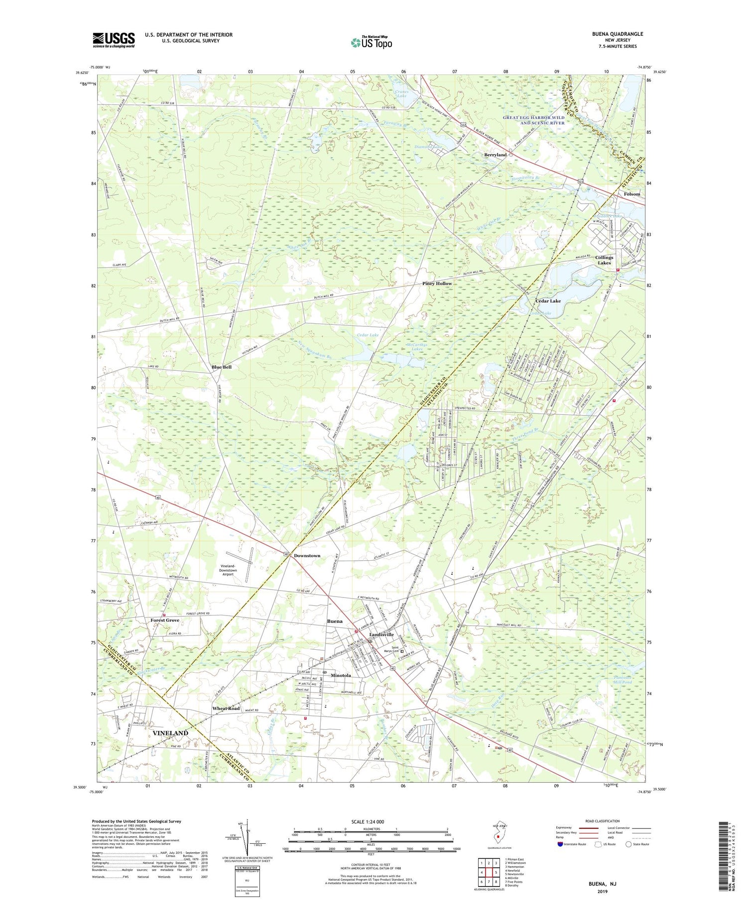 Buena New Jersey US Topo Map Image