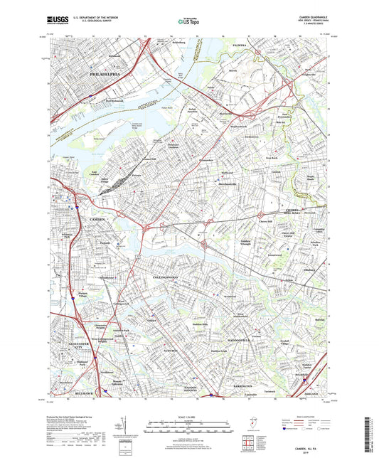 Camden New Jersey US Topo Map Image