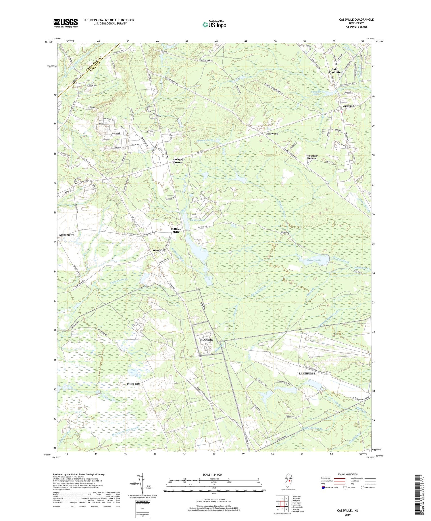 Cassville New Jersey US Topo Map Image