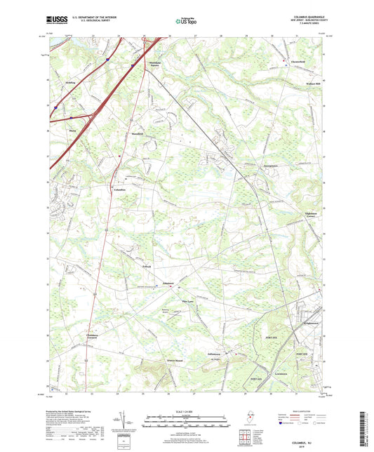 Columbus New Jersey US Topo Map Image