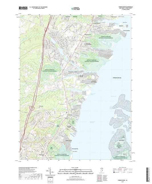 Forked River New Jersey US Topo Map Image