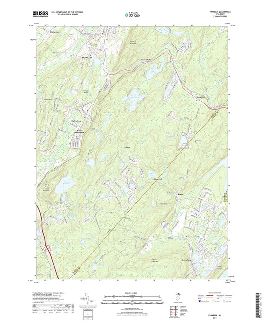 Franklin New Jersey US Topo Map Image