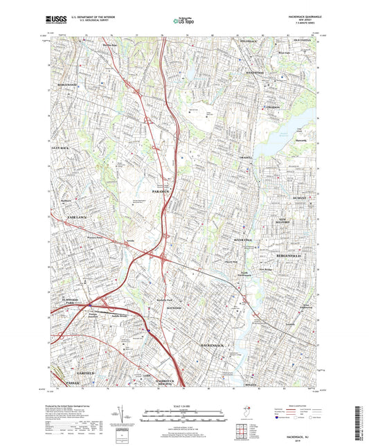 Hackensack New Jersey US Topo Map Image