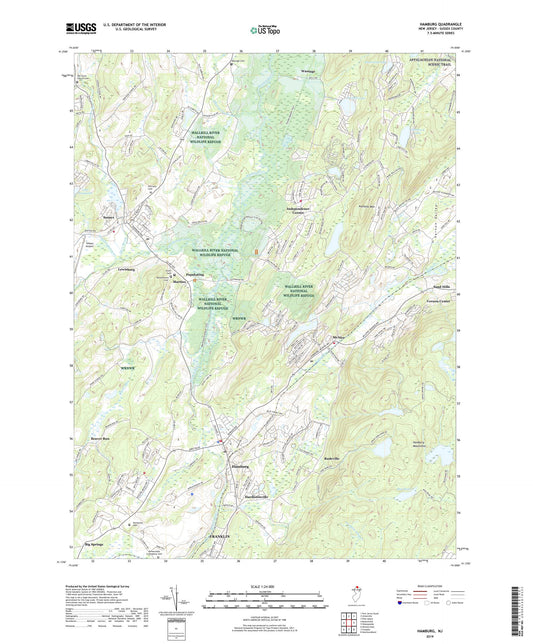 Hamburg New Jersey US Topo Map Image
