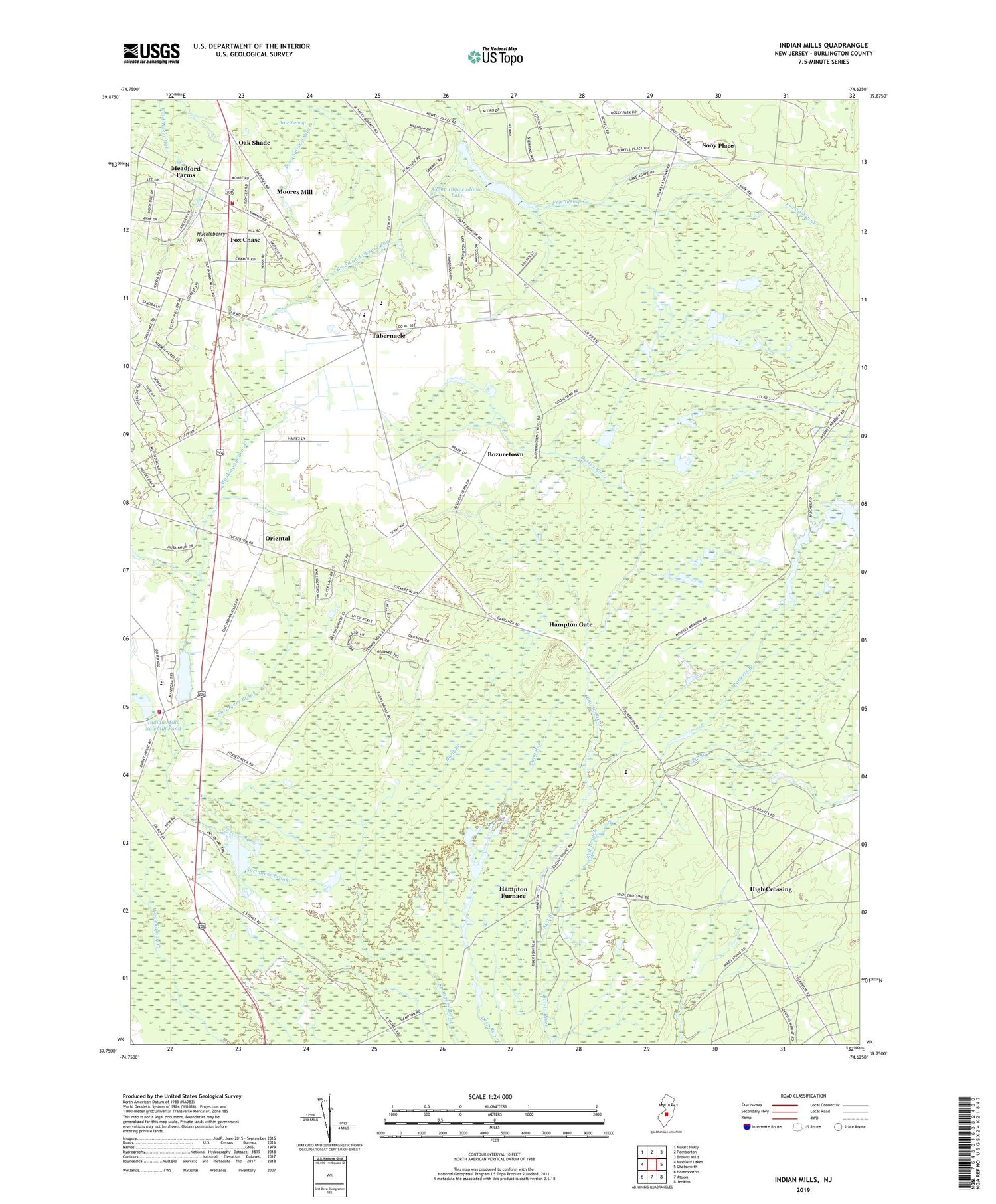 Indian Mills New Jersey US Topo Map Image