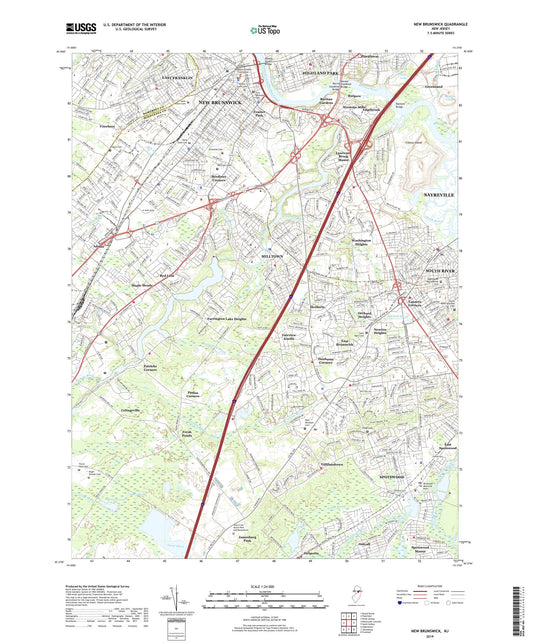 New Brunswick New Jersey US Topo Map Image
