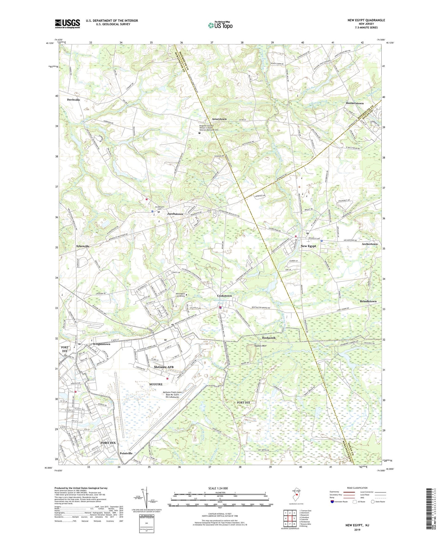 New Egypt New Jersey US Topo Map Image