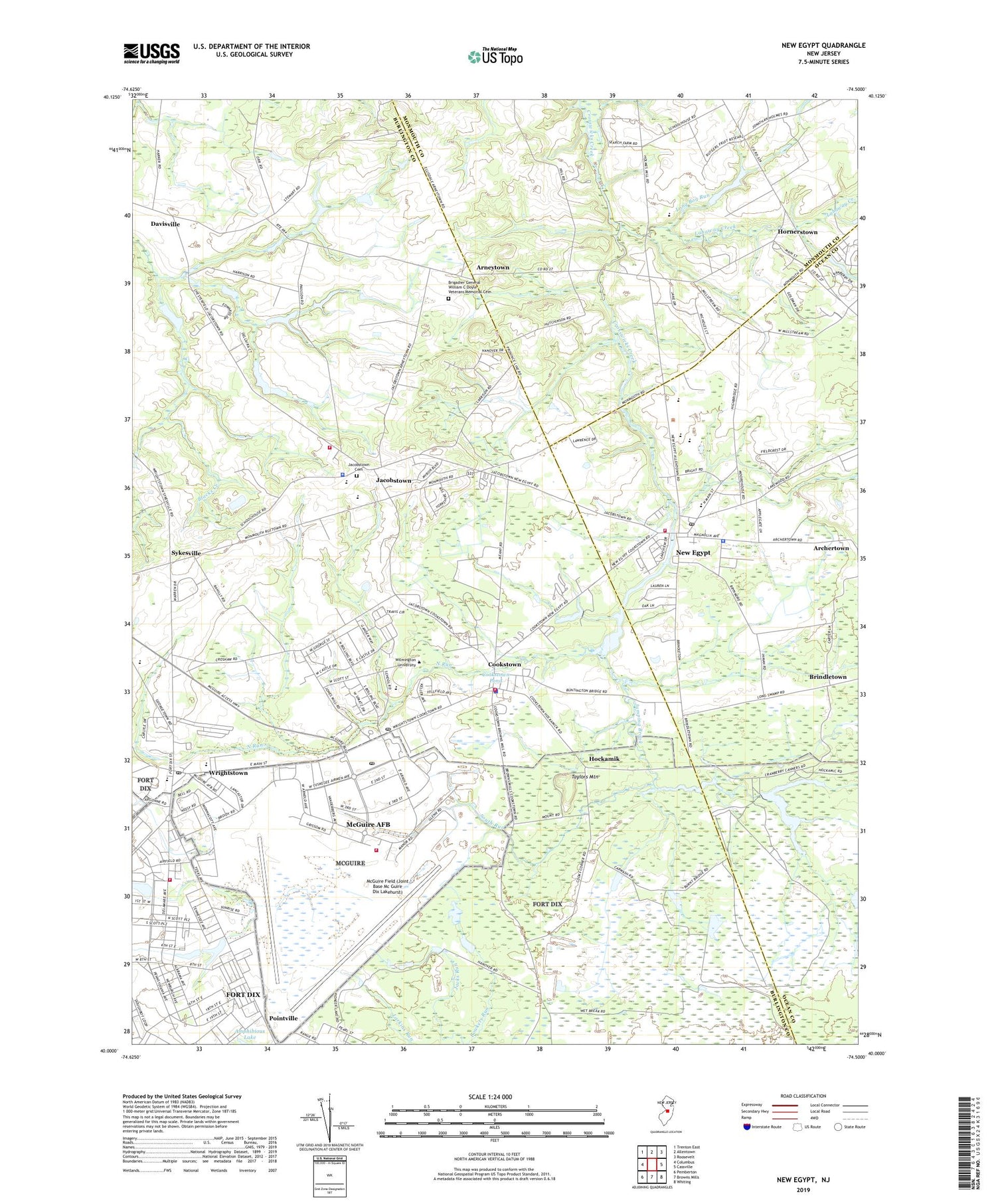 New Egypt New Jersey US Topo Map Image