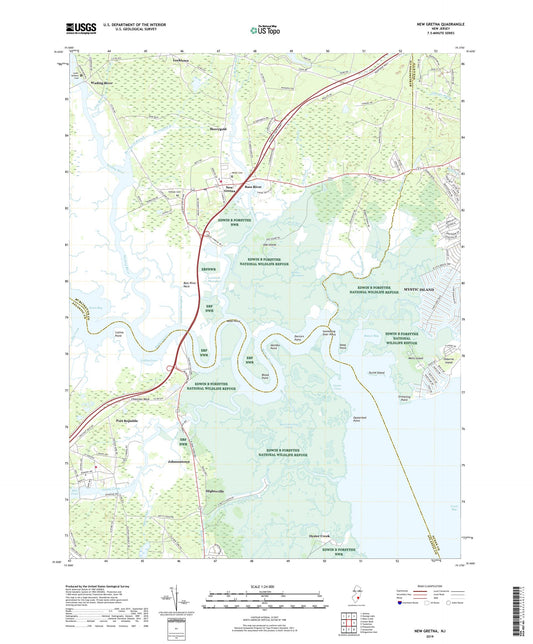 New Gretna New Jersey US Topo Map Image