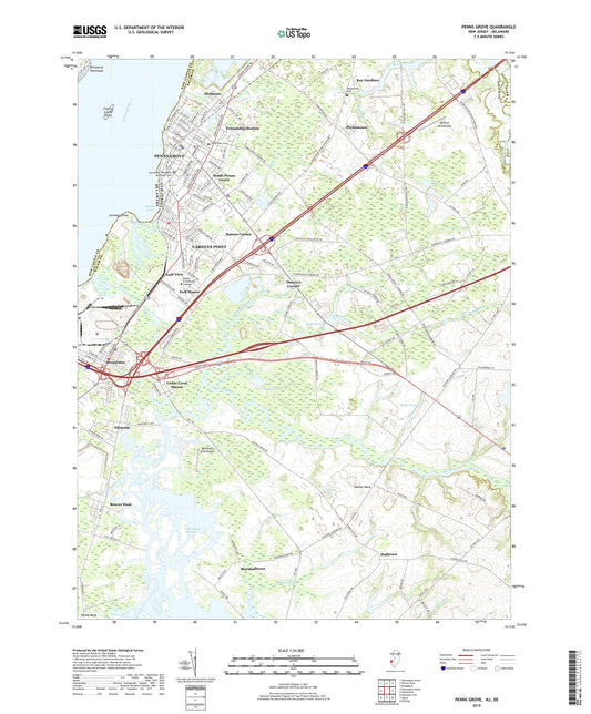 Penns Grove New Jersey US Topo Map Image