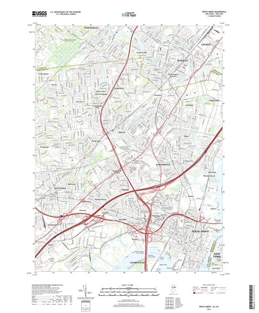 Perth Amboy New Jersey US Topo Map Image