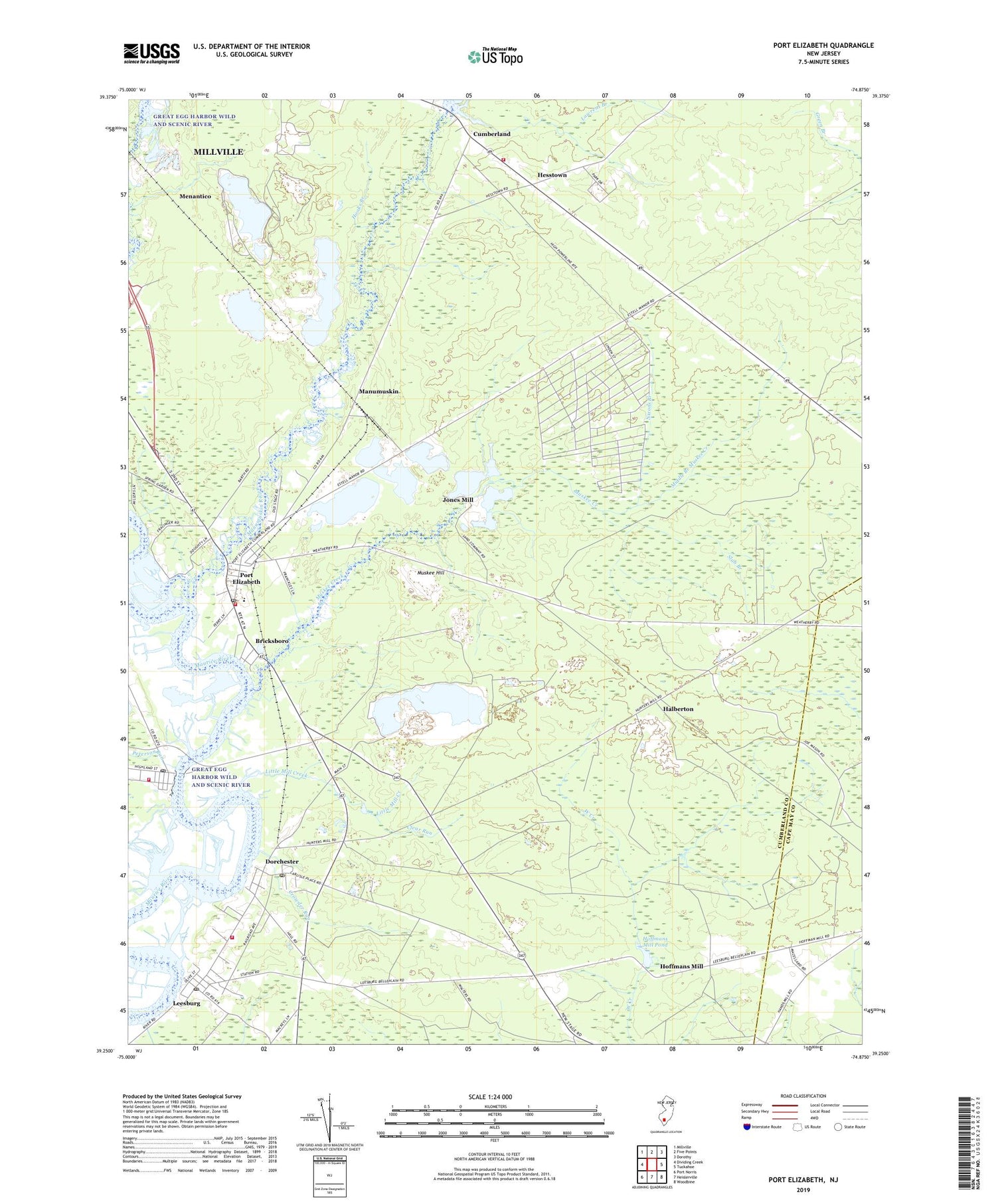 Port Elizabeth New Jersey US Topo Map Image