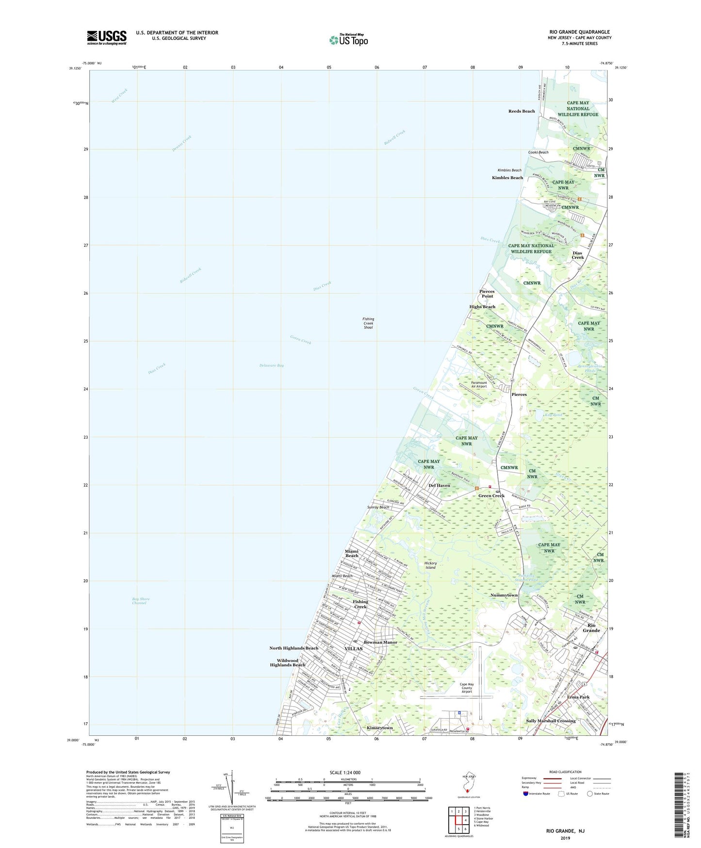 Rio Grande New Jersey US Topo Map Image