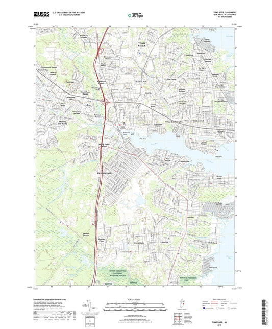 Toms River New Jersey US Topo Map Image