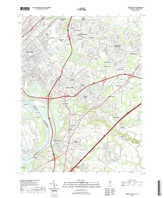 Trenton East New Jersey US Topo Map Image