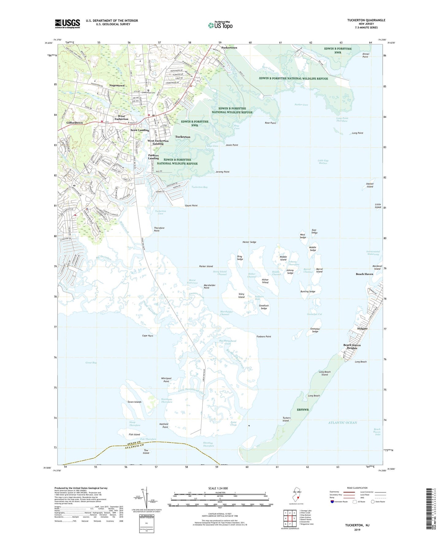 Tuckerton New Jersey US Topo Map Image