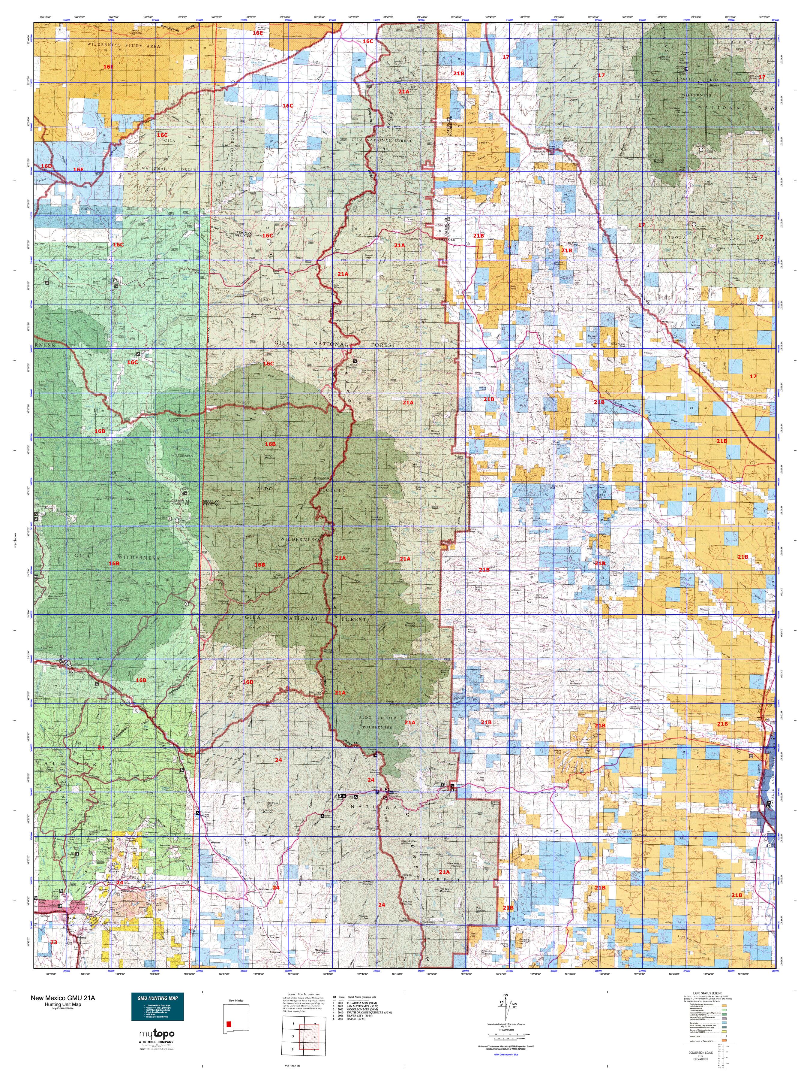 New Mexico GMU 21A Map – MyTopo Map Store
