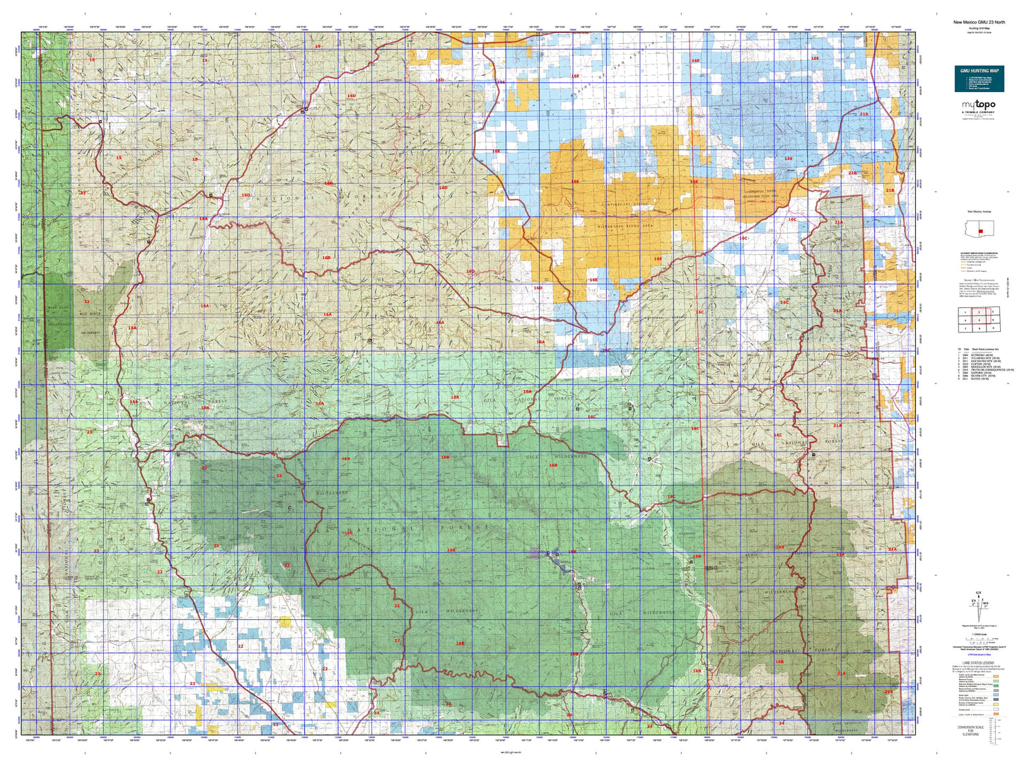 New Mexico GMU 23 North Map Image