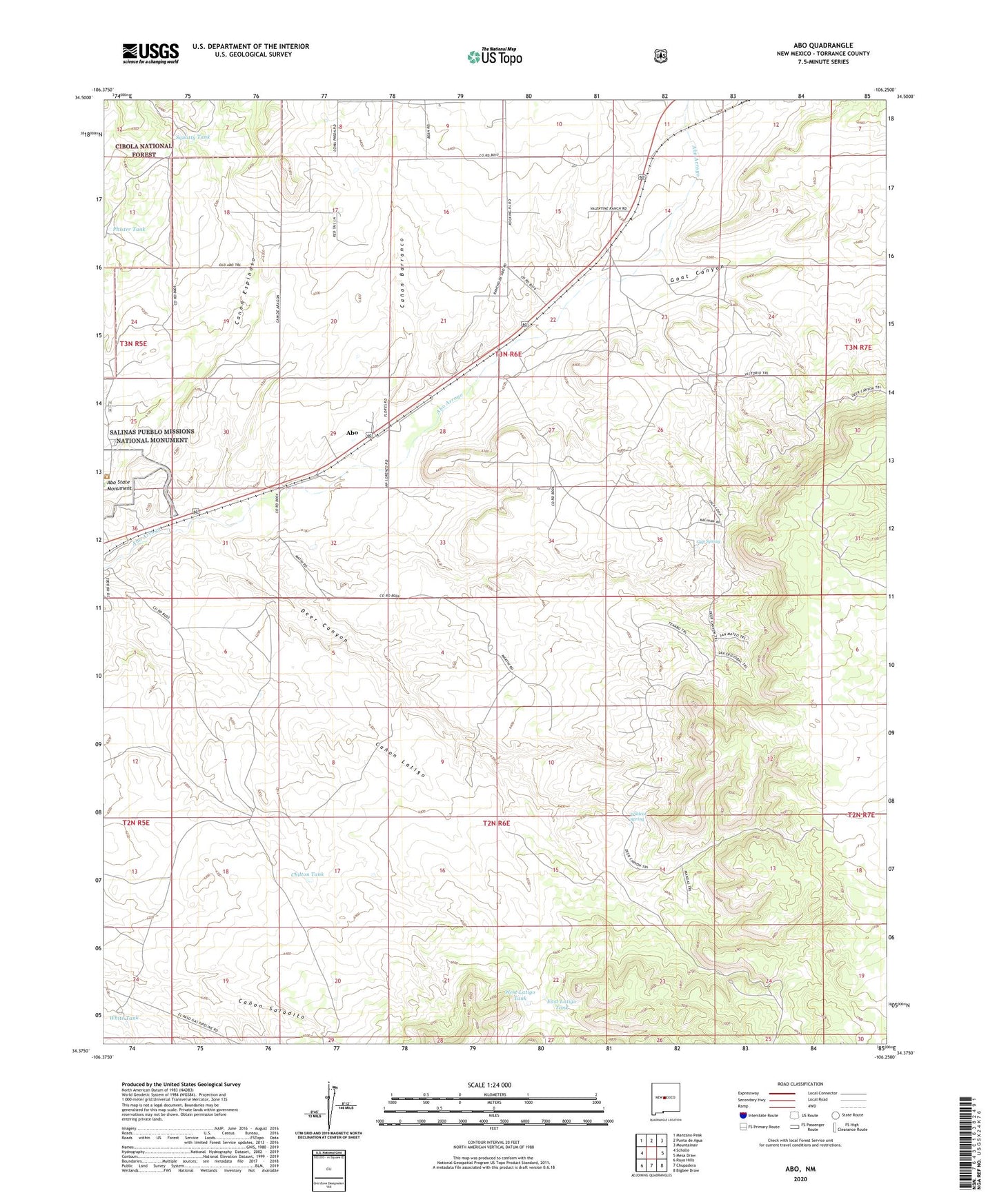 Abo New Mexico US Topo Map Image