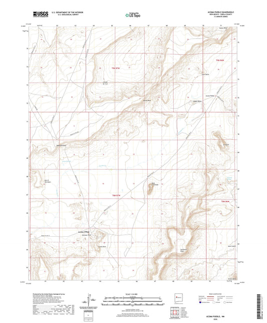 Acoma Pueblo New Mexico US Topo Map Image
