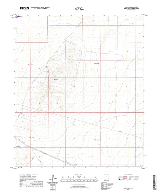 Aden Hills New Mexico US Topo Map Image